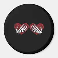 Red Heart Skeleton Hands Classic Design Magnet