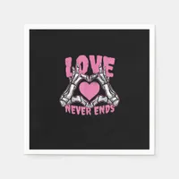 Valentines Day Heart Skeleton Hands Heart Napkins