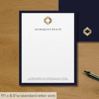 Business Logo Elegant Luxury Navy Border Letterhead