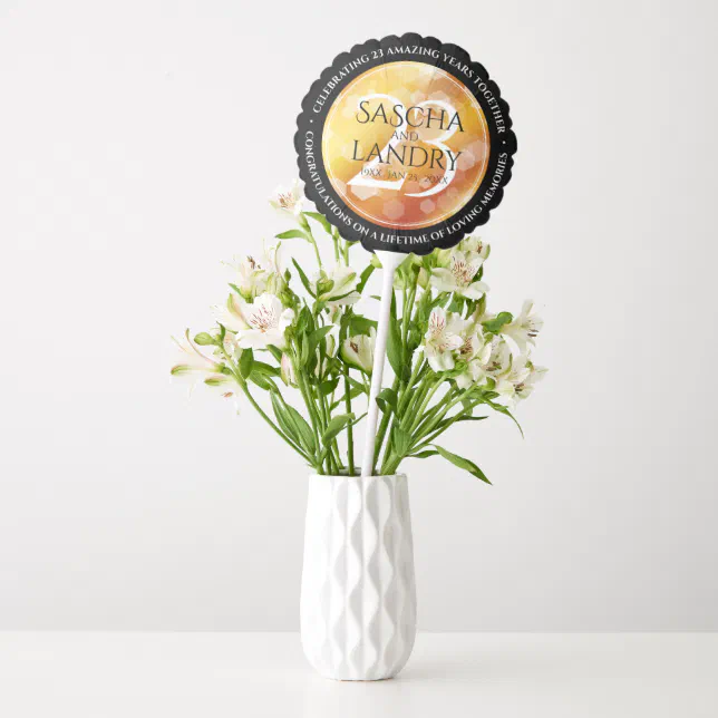 Elegant 23rd Imperial Topaz Wedding Anniversary Balloon