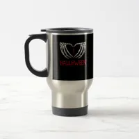 Halloween Skeleton Hands Forming Heart Gothic Travel Mug