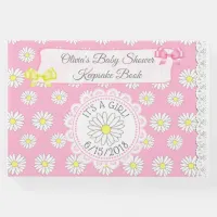 Daisy Themed Girl's Baby Shower Guestbook Keepsake