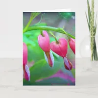 Bleeding Hearts Flowers Blank Inside All Occasion Card