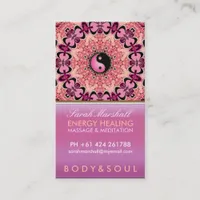 Energy Healing Holistic Peach Pink Business Card