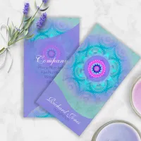 Lotus Bloom Turquoise Mandala ID129 Business Card