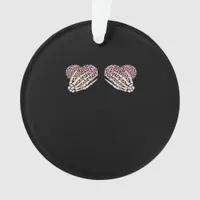 Funny Valentines Day Skeleton Hands Hearts Girl Ornament