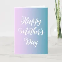 Happy Mother's Day Ombre Pink Teal Elegant Pretty Card