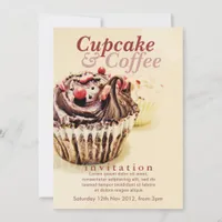 Chocolate Fudge Cupcake Invitation