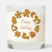 Cute Gingerbread Happy Holidays Merry Xmas Decor Scented Candle