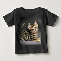 Cute fluffy tabby cat baby baby T-Shirt