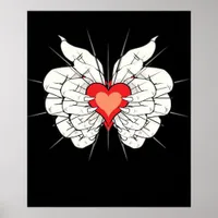 Skeleton Hands Heart Classic Aesthetic Poster