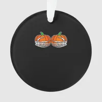 Skeleton Hand On Chest Pumpkin Halloween Women Ornament