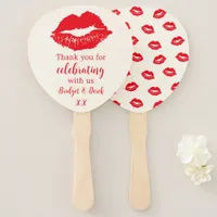 Thank You Red Kisses Personalised Hand Fan