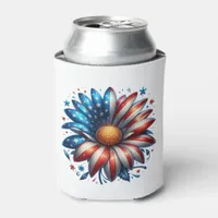 Floral 4th of July Can Cooler