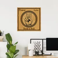 Peace, Love, Rock n Roll Poster
