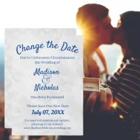 Change the Date Wedding Postponed Grey Parchment Save The Date