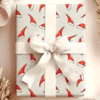 Santa Hats Christmas Patterned Wrapping Paper