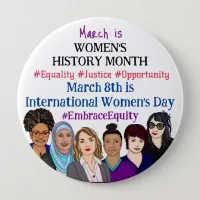 March is International Women's Day   Large Button