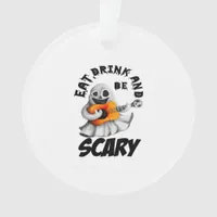 Eat Drink And Be Scared Minimal Clean Ornament
