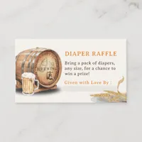 Causal Keg Beer Diaper Raffle Enclosure Card