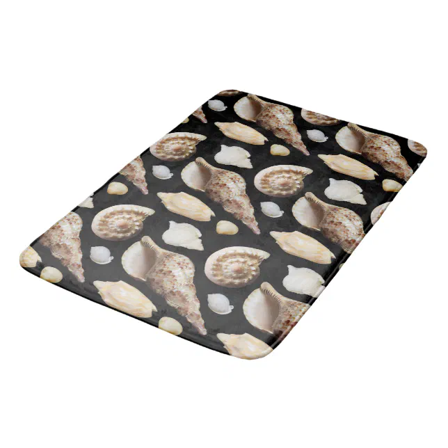 Tropical Vintage Seashells of Southeast Asia Bath Mat