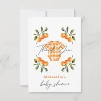 Summer Oranges Cute Bodysuit Baby Shower Thank You Card