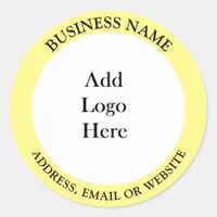 Add your Business Logo, Name and Website or Email Classic Round Sticker