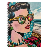 Comic Style Art | Woman Watching Hula Dancer Notebook