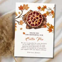 Autumn Harvest Cherry Cutie Pie Fall Baby Shower Thank You Card