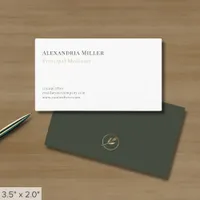 Minimalist Olive Botanical Business Card