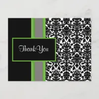 damask lime ThankYou Cards