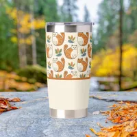 Orange and White Cats Naive Art Style Insulated Tumbler