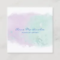 Abstract Lavender and Aqua Square Business Card