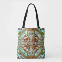 Hand Drawn Owl Mandala Artwork Tote Bag