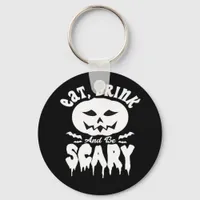 Eat Drink And Be Scary Halloween Retro Classic Keychain