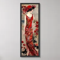 Woman in the Red Dress Collage Framed Art