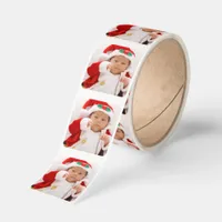 Christmas Santa Baby Custom Photo Square Roll Square Sticker