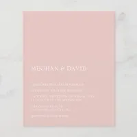 Budget Blush Modern Wedding Invitation