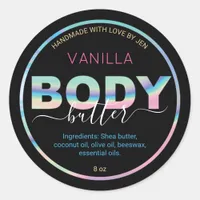 Chic Holographic Handmade Body Butter Labels