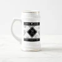 Elegant 75th Diamond Wedding Anniversary Beer Stein