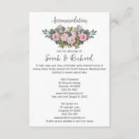 Blush Floral Wedding Accommodations Enclosure Card