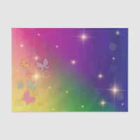 Rainbow Abstract Fairy Lights Butterflies Sparkles Tissue Paper