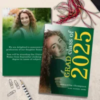 Modern 2 photo Yellow Green 2025 Graduation Announcement