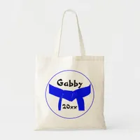 Martial Arts Light Blue Belt Tote Bag