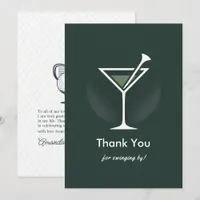 Tinis & Tees Country Club Golf Party Thank You Card