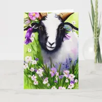 Spring Easter Goat Kid Watercolor All Occasions Card