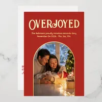 Burnt Orange Xmas Baby Birth Announcement Photo