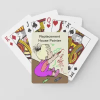 Child Coloring on Wall Replacement House Painter Poker Cards