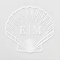 Scallop Shell Beach Monogram Wedding Embosser