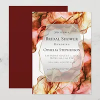 BRIDAL SHOWER | Abstract Watercolor Autumn Colors Invitation
